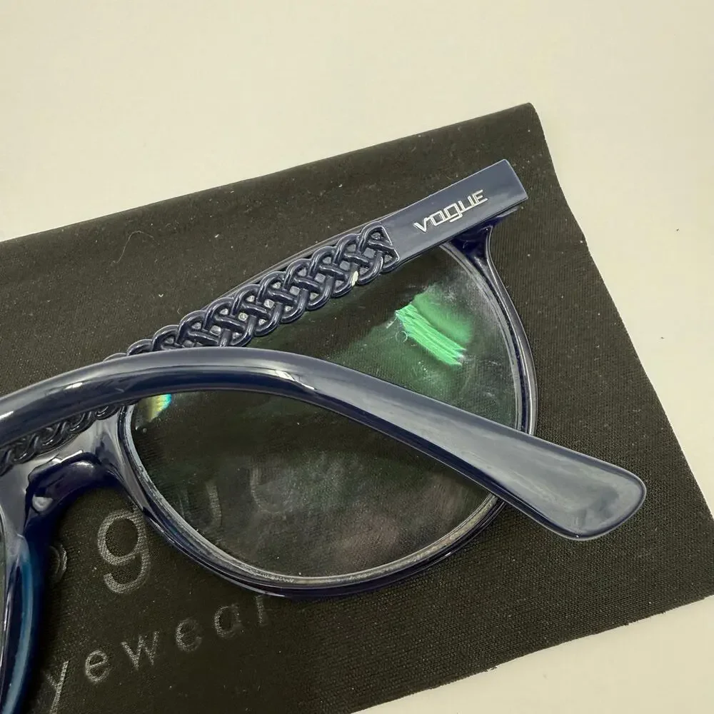 Vogue Eyewear Glasses VO 5030 Frame Only 53 16 140 Cat Eye Blue Acetate